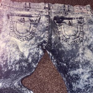 Men's Acid Wash True Religion Jeans